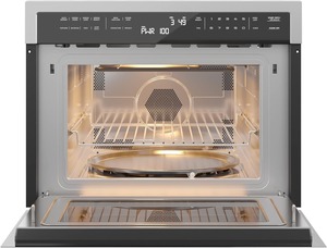 24 Inch Built-in Convection Oven and Microwave Combination with Broil, Soft Close Door, 1000 Watt <b>Power</b>, Stainless Steel Finish - Product Image 4