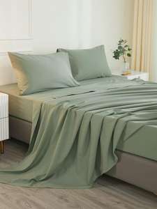 Lit double Queen Size moderne en polyester/coton de luxe 500TC, écologique, organique, résistant à l'eau, toutes saisons, en laine double face - Product Image 4