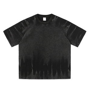 T-shirt oversize délavé à l'acide pour homme, style Y2K, imprimé tie-dye, coton 300 GSM, coupe ample rétro, tendance, décontracté, vente en gros - Product Image 2