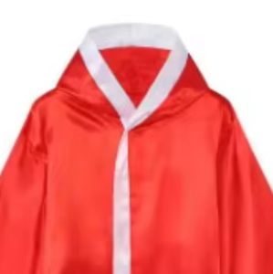 PROFIT SPORTS Robe à capuche en satin rouge, bleu et noir avec ceinture à bordure blanche, pour l'entraînement aux arts martiaux, toutes saisons, respirante, en polyester - Product Image 6