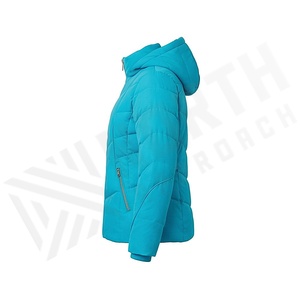 Hooded Quilted Waterproof <b>Bubble</b> Jacket Black Full Sleeve Winter Windproof Cotton Shell Knitted Fabric Polyester Filling Stand - Product Image 3