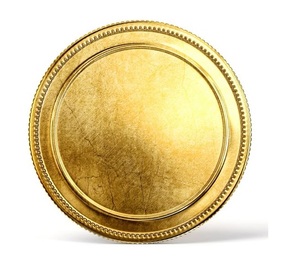 Assiettes de présentation rondes en laiton artisanales, élégantes, en métal, pour table de salle à manger, décoration de mariage et événements - Product Image 2