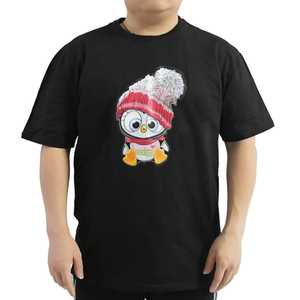 T-shirt à manches courtes noir pour homme avec imprimé de dessin animé, col rond, coupe classique, style décontracté, tissu jersey imprimé numériquement, 100% polyester - Product Image 2
