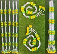Karangan Bunga Marigold Buatan Ramah Lingkungan 4.5ft GULMOHAR Dekorasi Rumah Kantor Pesta Peresmian Rumah Gantungan Pintu Diwali Natal