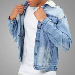 Custom Made <b>Men's</b> <b>Denim</b> <b>Jacket</b> 100% Cotton Button Front Windproof & Breathable Customizable Color/Size Plus Size Winter Ready - Product Image 4