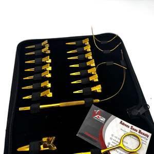 Kit de pinces pour extensions de cheveux en acier inoxydable plaqué or – Ensemble d'outils professionnels pour extensions de cheveux en gros avec logo personnalisé OEM - Product Image 3