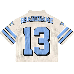 Maillot de football en mesh personnalisé par sublimation, crop top oversize streetwear unisexe, impression intégrale, OEM, marque privée, vente en gros - Product Image 5