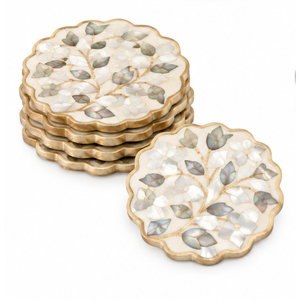 Juego de Posavasos Cuadrados de Lujo con Incrustaciones de Madreperla, Hechos a Mano, con Diseño de Tablero de Ajedrez, para Mesas de Café en Hoteles de Lujo - Product Image 4