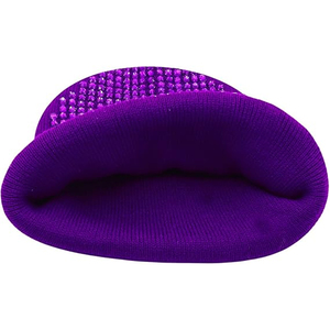 Custom Black Studded Beanie Hat Rib Knit Winter Warm <b>Cap</b> Women <b>Men</b> Soft Stretch Streetwear Skull <b>Cap</b> Hat - Product Image 6