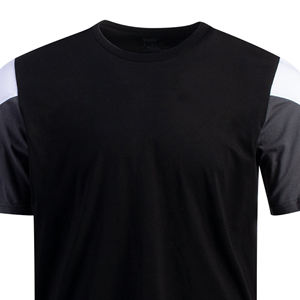 Camisetas de Manga Corta para Hombre al por Mayor, Camiseta Negra de Algodón con Cuello Redondo, Fabricante de Camisetas con Logotipo Personalizado, Camisetas con Bloques de Color - Product Image 3