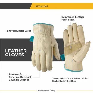 Guantes de Trabajo de Cuero Vacuno de Alta Calidad con Palma Reforzada, Resistentes al Calor y a las Chispas, para Actividades al Aire Libre y Jardinería - Product Image 4