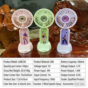 Ventilador de mano personalizado para chicas, venta al por mayor directa de fábrica, 500mAh, 3 velocidades, ¡gran oferta! - Product Image 2