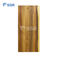 Groothandel op maat gemaakte rustieke transparante PU live edge acacia houten zwevende wandplanken wandmontage opbergrek voor huisdecoratie & keuken