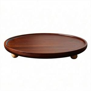 ถาดเสิร์ฟไม้ทรงกลม ดีไซน์คลาสสิก ทนทาน ถาดชาสำหรับงานแต่งงาน - Product Image 3
