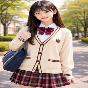 Suéter Escolar Personalizado OEM para Niños, Cárdigan con Cuello en V, Manga Larga, Botones, Bolsillos, Talla Grande, para Primavera - Product Image 4