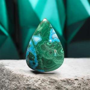 Lote de cabujones de piedra natural de crisocola y malaquita - Gemas al por mayor, lote de gemas a granel y joyería - Product Image 2