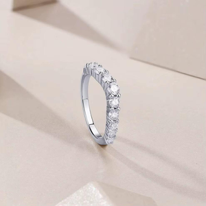 Anillo de Eternidad de Plata con Diamantes de Moissanita, Regalo de Aniversario de Bodas, Anillo Nupcial, Joyería Hecha a Mano, Calidad de Exportación Personalizada VS - Product Image 3