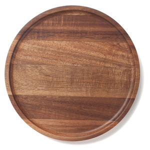 Handcrafted Round Acacia <b>Wood</b> Platter <b>for</b> Serving <b>Tea</b> Coffee Snacks Hot Meals or Food Use on Dining Table or Kitchen Countertop - Product Image 3
