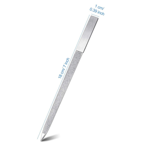 Lima de Uñas de Acero Inoxidable de Doble Cara para Dar Forma a Uñas Acrílicas, Cuidado de Uñas Naturales, Patrón Diamante/Recto, 4.5 Pulgadas - Product Image 6