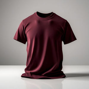 Camisetas Casuales de Cuello Redondo para Hombre, 100% Algodón, Tallas Grandes, Tejidas, Transpirables, Lisas, con Logotipo Personalizado, Color Sólido, Directo de Fábrica - Product Image 2