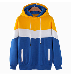 Sweat-shirt à capuche pour homme, coupe classique, doublure intérieure bleue, style décontracté automne, tissu FRENCH TERRY, tricoté, manches longues - Product Image 1