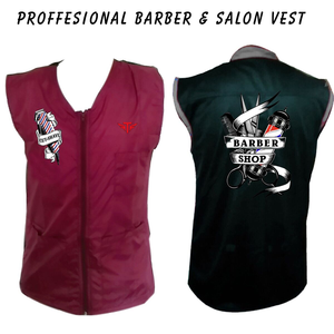 Veste de barbier sans manches de haute qualité professionnelle, couleur personnalisée, 2 poches, fermeture éclair unidirectionnelle, taille personnalisée - Product Image 3