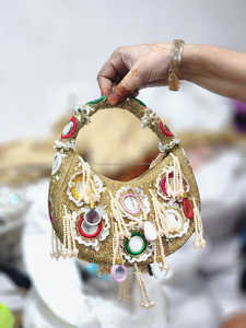 Embroidered Beaded Bag Traditional Mirror Work Tassel Evening Clutch Purse Wedding Party <b>Handbag</b> Trendy Color New Design Fashion - Product Image 2