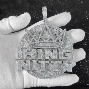 Collar de Lujo con Colgante de Corona de Plata 925 con Diamantes Cultivados en Laboratorio para Hombre, Estilo Hip Hop, Regalo de Joyería - Product Image 3