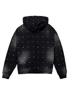 Sweat à capuche d'hiver personnalisé pour homme, brodé de strass, double fermeture éclair, en polaire épaisse, coupe oversize, haute qualité, respirant - Product Image 4