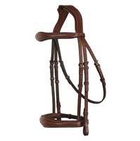 Bridon Western en Cuir de Cheval OEM avec Têtière à Une Oreille et Collier de Poitrine Tressé pour Usage Équestre à Prix de Gros