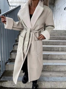Chaquetas de piel de oveja de primera calidad para mujer, abrigos de cuero genuino personalizados, abrigos largos de cuero vacuno cálidos para invierno. - Product Image 4