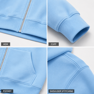 Sweat à capuche zippé surdimensionné pour homme en molleton épais, style streetwear, avec logo personnalisé, vente en gros - Product Image 4