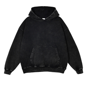 Vintage Enzyme Washed Hoodie Oversized Heavyweight Cotton Fleece Acid Wash Distressed Streetwear OEM Custom Printing Hoodie - Product Image 5