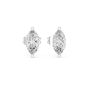 Boucles d'oreilles en or rose 14 carats avec diamants de laboratoire de taille marquise pour femmes |   Vêtements de soirée |   Nouveau diamant cultivé - Product Image 3