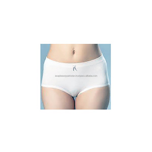 Culotte menstruelle confortable et respirante pour femme, en coton, sans ailettes, design moderne, imprimé par transfert thermique, bleu marine et gris - Product Image 5