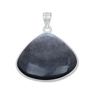 Brass Handmade Pendant Silver Sheen Obsidian Gemstone Gold Plated Fashionable <b>Necklaces</b> - Product Image 4