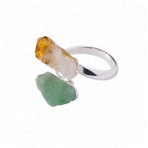 แหวนซิทรินและอะเวนเจอรีนธรรมชาติแท้ เงินแท้ 925 งานแฮนด์เมด - Product Image 1