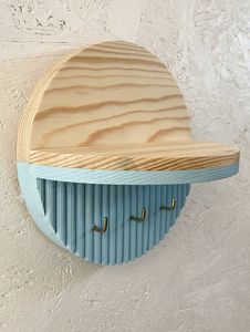Modern Wooden <b>Key</b> Holder Wall Rack with Multiple Hooks for House <b>Keys</b> Mail Storage Entryway Home Decor Organizer - Product Image 3