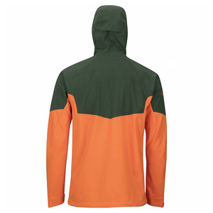 Chaqueta con Capucha para Hombre, Diseño Color Block Verde y Naranja, Tejido Softshell, Impermeable, Cierre de Cremallera, para Actividades al Aire Libre, Corte Regular, Todas las Temporadas, Poliéster - Product Image 4