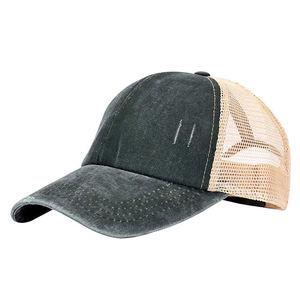 Gorra de Béisbol Personalizada OEM con Malla Desgastada, Gorra Trucker Lisa de 5 Paneles de Alta Calidad, Estilo Hip Hop para Invierno - Product Image 1