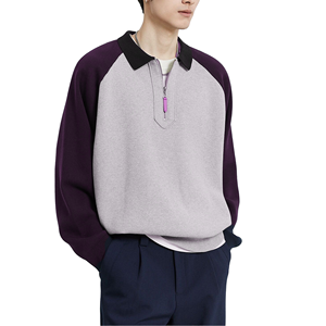 <b>Men's</b> Oversized Knitted Half Zip Sweater Solid Color Raglan Sleeve Turn-down Collar Casual Autumn Top - Product Image 5