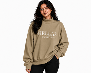 Sudadera de cuello alto para mujer, de peso pesado, holgada, estilo universitario, personalizada, fabricación de ropa con bordado, fábrica - Product Image 1