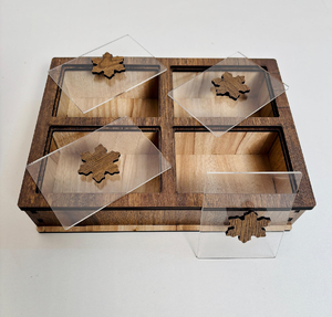 Caja hermética rectangular de madera para frutos secos con múltiples compartimentos a bajo y asequible precio. - Product Image 6