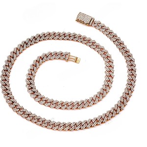 Chaîne gourmette cubaine Miami en argent sterling 925 plaqué or 7MM 22" avec moissanite VVS certifiée GRA pour mariage/fête, style Hip Hop pour homme - Product Image 1