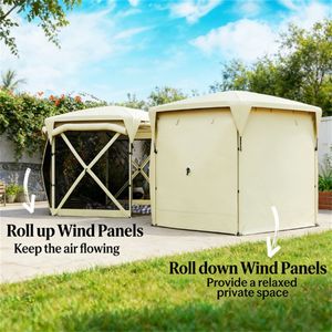 Pavillon pare-soleil beige pliable, abri pratique et pratique pour l'extérieur - Product Image 3