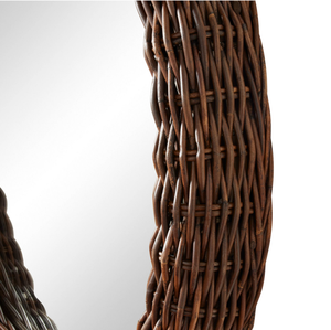 Miroir rond en rotin design, fait main, brillant, décoratif, pour la décoration intérieure moderne de la maison, chambre à coucher, salon - Product Image 4