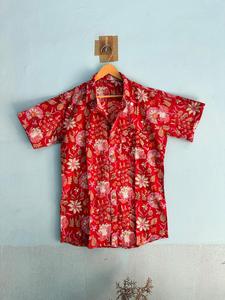 Camisa Casual de Verano Hecha a Mano, Transpirable y Ecológica para Hombre, 100% Algodón, Manga Corta, Estampado Floral, Cuello en V, Ropa de Playa - Product Image 2