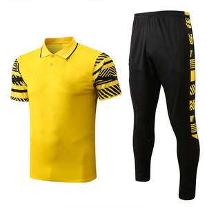 Ensemble polo homme color block et pantalon de survêtement marine, séchage rapide, respirant, tenue sportive d'été, coupe classique, polyester léger - Product Image 5