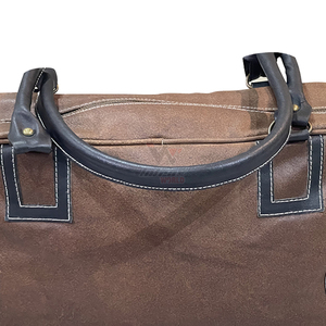 Sac en cuir de style occidental avec broderie Aigle et Étoiles, poignée supérieure, sac de voyage week-end marron et noir avec fermeture éclair, style campagnard - Product Image 5