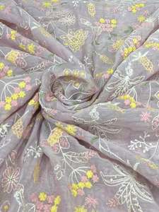 High Quality Sequin Embroidery Fabric 3D Floral Lace Fabric for Evening Dress Wedding Gown Garment - Product Image 5